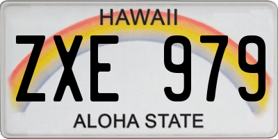 HI license plate ZXE979