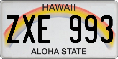HI license plate ZXE993