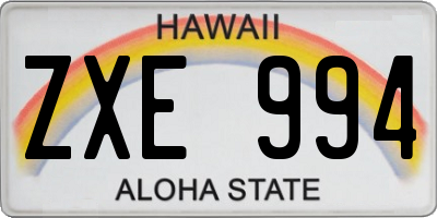 HI license plate ZXE994