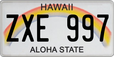 HI license plate ZXE997