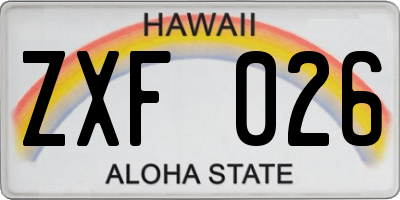 HI license plate ZXF026