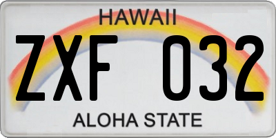 HI license plate ZXF032