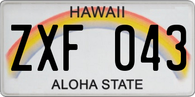 HI license plate ZXF043