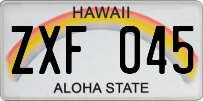 HI license plate ZXF045