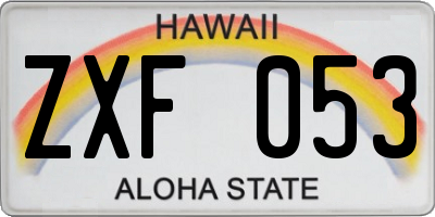 HI license plate ZXF053