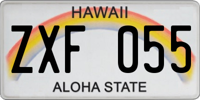 HI license plate ZXF055