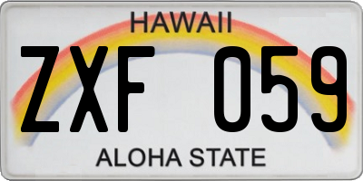 HI license plate ZXF059