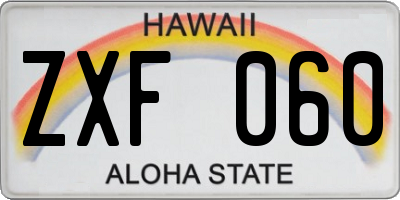 HI license plate ZXF060