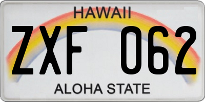 HI license plate ZXF062