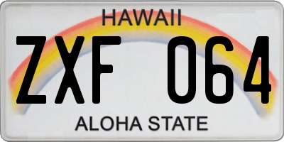 HI license plate ZXF064