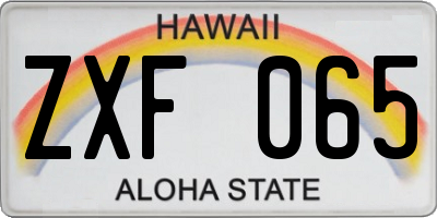 HI license plate ZXF065