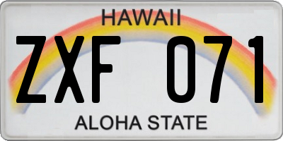 HI license plate ZXF071