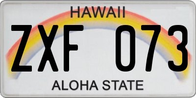 HI license plate ZXF073
