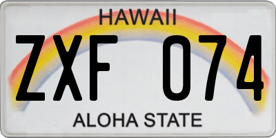 HI license plate ZXF074