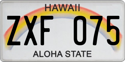 HI license plate ZXF075