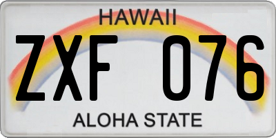 HI license plate ZXF076