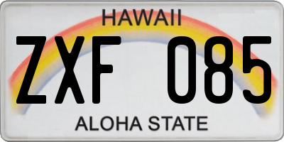 HI license plate ZXF085