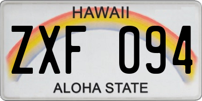 HI license plate ZXF094