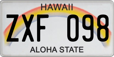 HI license plate ZXF098