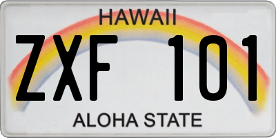 HI license plate ZXF101