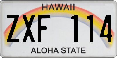 HI license plate ZXF114