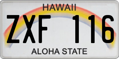 HI license plate ZXF116