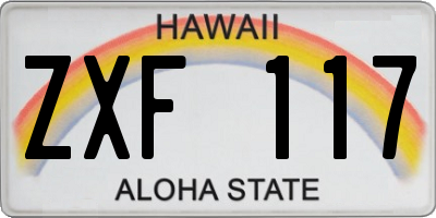 HI license plate ZXF117