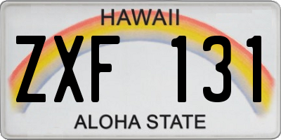 HI license plate ZXF131
