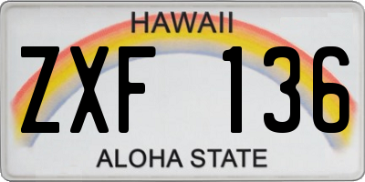 HI license plate ZXF136