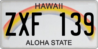HI license plate ZXF139