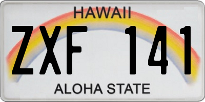 HI license plate ZXF141