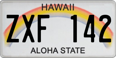 HI license plate ZXF142