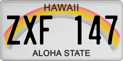 HI license plate ZXF147