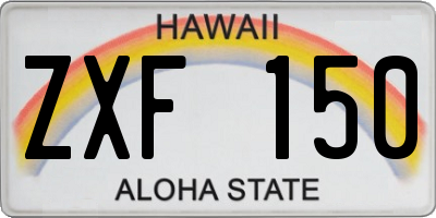 HI license plate ZXF150