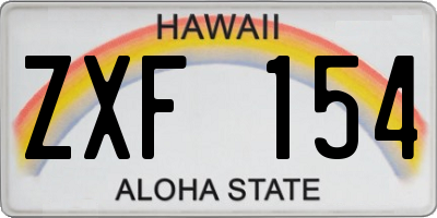 HI license plate ZXF154