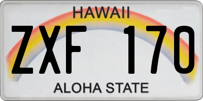HI license plate ZXF170