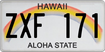 HI license plate ZXF171