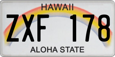 HI license plate ZXF178