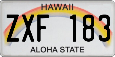 HI license plate ZXF183