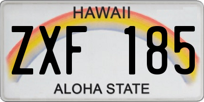 HI license plate ZXF185