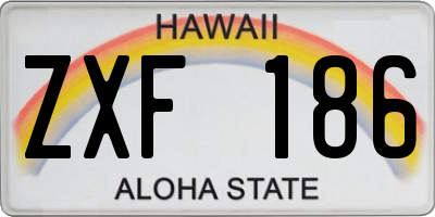 HI license plate ZXF186