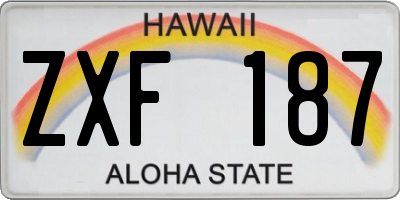 HI license plate ZXF187