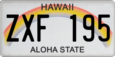 HI license plate ZXF195