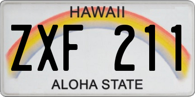 HI license plate ZXF211