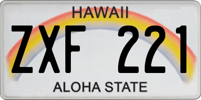 HI license plate ZXF221