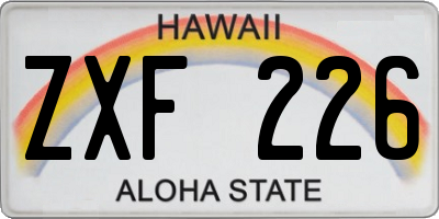 HI license plate ZXF226