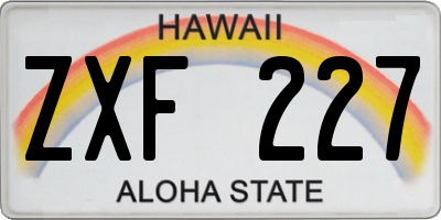 HI license plate ZXF227