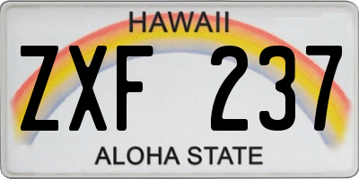 HI license plate ZXF237