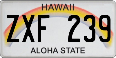 HI license plate ZXF239