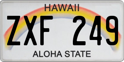 HI license plate ZXF249